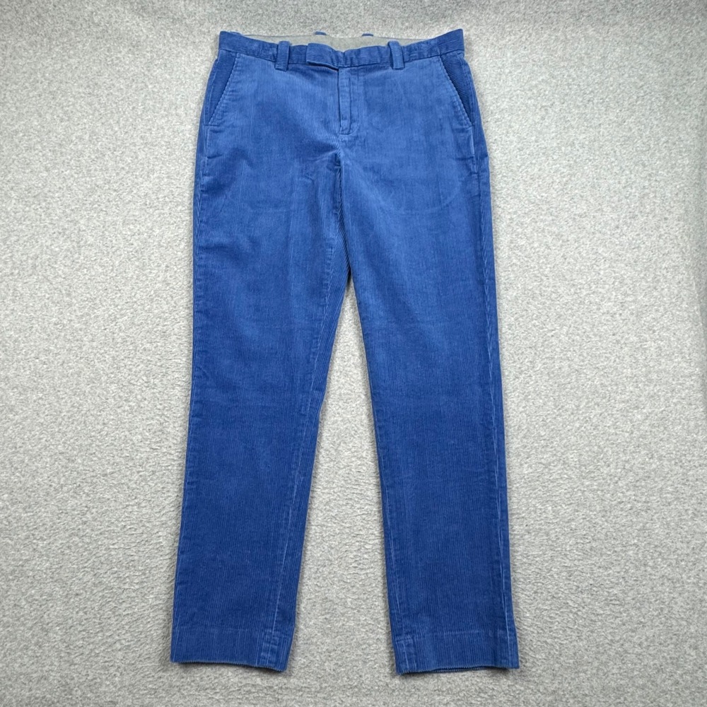 Brooks Brothers Slim Fit Corduroy Pants Mens 36x32 Royal Blue Cotton Stretch